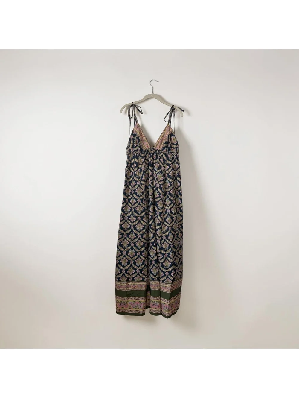 Free People Sorrento Stroll NWT Floral Blue Green Maxi Dress Size Small